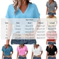 thumbnail image 3 of Plus Size Tops for Women's Fashion Casual Solid Button V Neck T-shirt Tops Blouse Clearacne under 5, 3 of 7