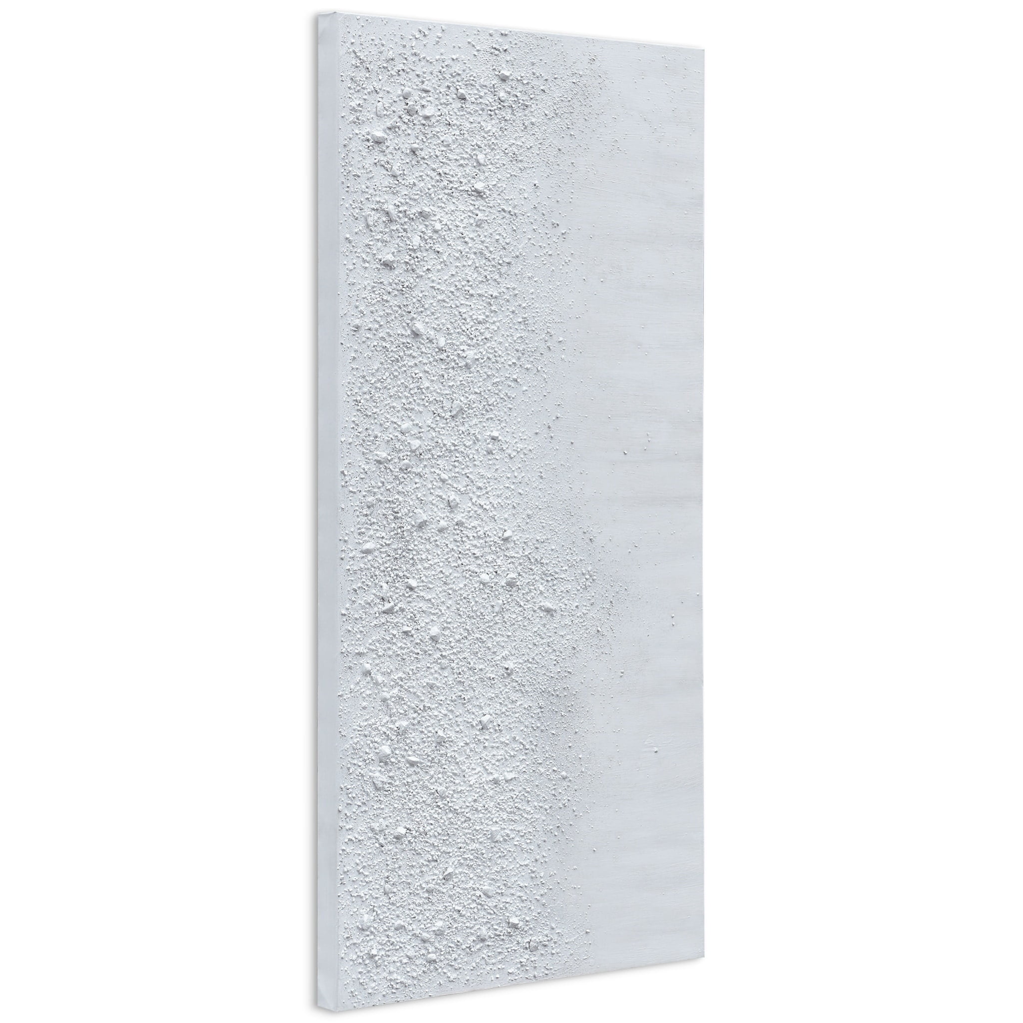 Empire Art Direct White Snow A Textured Metallic Hand Painted Wall Art, 24" x 48" x 1.5", Ready to Hang