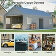 thumbnail image 5 of LZBEITEM 13x26 ft Heavy-Duty Modular Carport with 5-Zone Divider, Galvanized Steel Frame Portable Outdoor Garage PE Waterproof Cover, Roll-up Sidewall，Ventilated Windows, UV Snow Wind Proof, 5 of 16