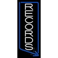 thumbnail image 1 of Vertical White Records LED Neon Sign 32" Tall x 13" Wide - inches Black Square Cut Acrylic Backing, with Dimmer - Premium built indoor Sign for Studio, Club, Home décor, Event, Workshop, Storefront., 1 of 7