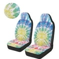thumbnail image 6 of Binienty Tie Dye Car Seat Covers for Cars Front Seats Soft Fluffy 2 PC Plush Winter Warm Automotive Seat Covers Cold Weather Auto Accessories Universal Fit, 6 of 8