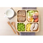 La Boos Square Portion Control Plates (4-Section) - MyPlate Healthy Diet Ratio Control or Weight Loss Aid plate - Made with Bamboo - BPA-Free Lunch Plate or Healthy Eating Plate