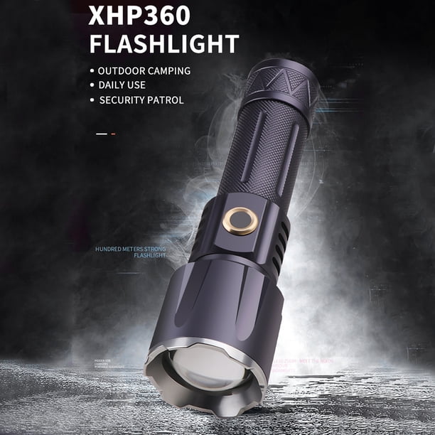 Linterna de Camping a prueba de agua 2500lm 5 modos XHP360 linterna LED lámpara de carga USB linterna Zoom telescópico para senderismo FLhrweasw Nuevo