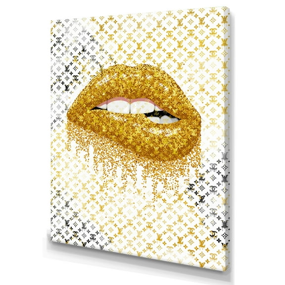 Designart Luscious Designer Lips IV Canvas Wall Art