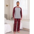 thumbnail image 3 of GIRUNS Men's Pajamas Set Long Sleeve Sleepwear Soft Loungewear Pants Pjs Sets with Pockets Red Plaid L, 3 of 7