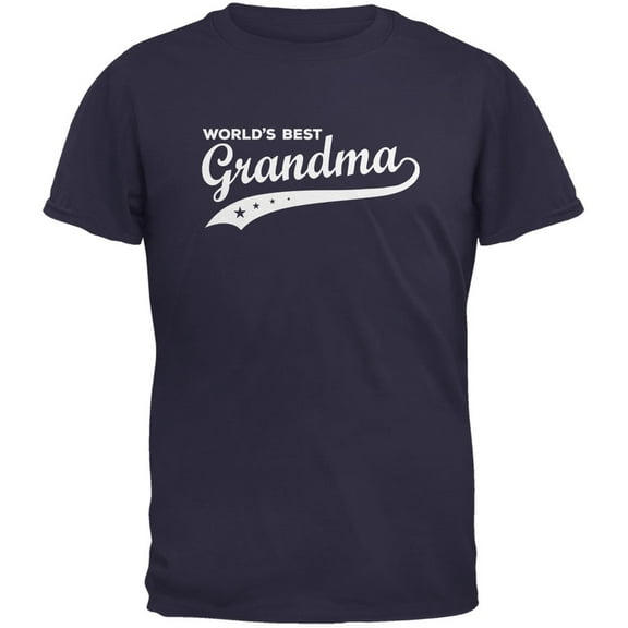 Mother's Day - World's Best Grandma Navy Adult T-Shirt - Small