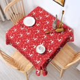 thumbnail image 2 of Red Christmas Reindeer Pattern Square Tablecloth,Waterproof Square Table Cover,Wipeable Spillproof Washable Table Cover for Home Kitchen Party Decor 42"X42"(107x107cm), 2 of 6