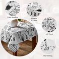 thumbnail image 5 of Black White Cartoon Space Table Cloth Waterproof Tablecloths, Star Spacecraft Rocket Meteorite Tablecloth Dining Table Cover for Kitchen Party Tabletop Outdoor, Rectangle Tablecloth 54x108 Inch, 5 of 9
