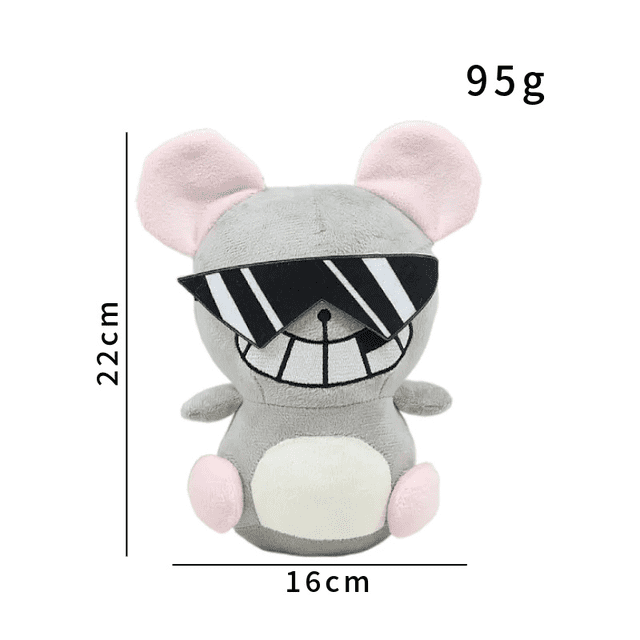 Cool Mouse Plush Toy, 8.7 Inch Soft Stuffed Figure with Sunglasses, Cute Collectible Doll for Kids and Fans