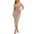 thumbnail image 2 of Noche de inspiración CHIC para mujeres, vestido de dormir ajustable con tirantes de espagueti, quimono de modal, vestido de sueño L marrón para el Día de la Madre, 2 of 6
