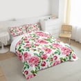 thumbnail image 3 of Homewish Rustic Flower Floral Queen Comforter Set,Vintage Country Bedding Sets,Pink Green Bedding Comforter Set For Girl Kids,Breathable Home Decor,3-Piece, 3 of 8