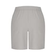thumbnail image 4 of pstuiky Pantalones cortos para hombre, Pantalones cortos de playa de lino con cintura elástica y bolsillo de color liso para hombre Pantalones cortos cargo, 4 of 6