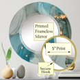 thumbnail image 5 of DESIGN ART Designart 'Turquoise Gold Infused Marble' Printed Modern Wall Mirror 24in.x24in., 5 of 5