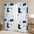 thumbnail image 2 of Feelyou Funny Black Cat Blackout Curtains Set of 2 (52x84 Each) for Teens, Kawaii Kitten Animal Window Curtains, Cartoon Cute Ghost Curtains and Drapes, Black Out Curtains Decor, 2 of 6