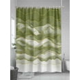thumbnail image 5 of Fsddascl Sage Green Marble Shower Curtain Set - 36" x 78" Washable Bathtub Curtain with 12 Hooks, Abstract Wave Lines Gradient Waterproof Fabric Stall Shower Curtains for Bathroom/Bathtub Décor, 5 of 6