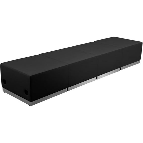 Flash Furniture Hercules Alon 4 Piece Reception Seating in Black
