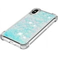 thumbnail image 6 of Compatible with iPhone X Case Glitter Liquid Cute Clear Phone Case Floating Quicksand Shockproof Protective Bumper Silicone Soft TPU Case for iPhone X/iPhone Xs Star Blue YB, 6 of 7