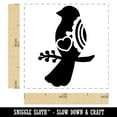 thumbnail image 2 of Bird Sitting on a Branch Heart and Scallop Details Self-Inking Rubber Stamp Ink Stamper - Fuchsia Ink - Small 1 Inch, 2 of 7