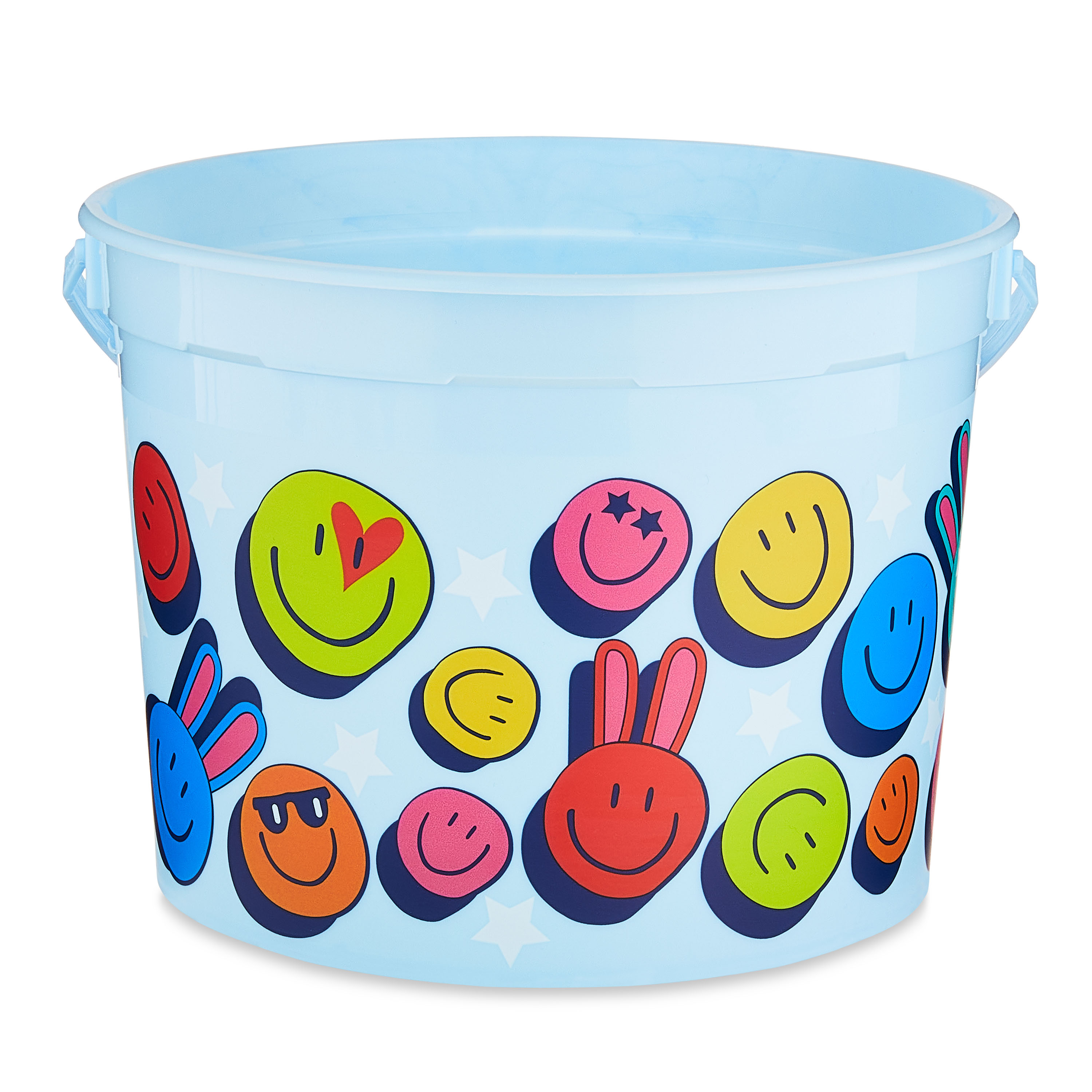 Easter 5-Quart Plastic Bucket, Blue Smileys, by Way To Celebrate - image 4 of 5