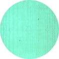 thumbnail image 1 of Ahgly Company Indoor Round Solid Turquoise Blue Modern Area Rugs, 6' Round, 1 of 4