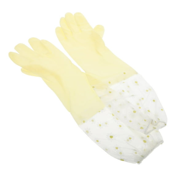 2 Pairs Non-Slip Long Rubber Gloves For Dishwashing Reusable Kitchen Cleaning Gloves Heavy Duty Rubber Gloves For Washing Dishes