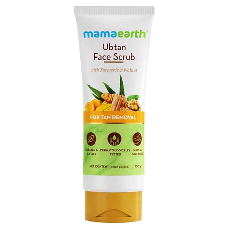 Mamaearth Ubtan Face Scrub with Turmeric & Walnut for Tan Removal - 100g