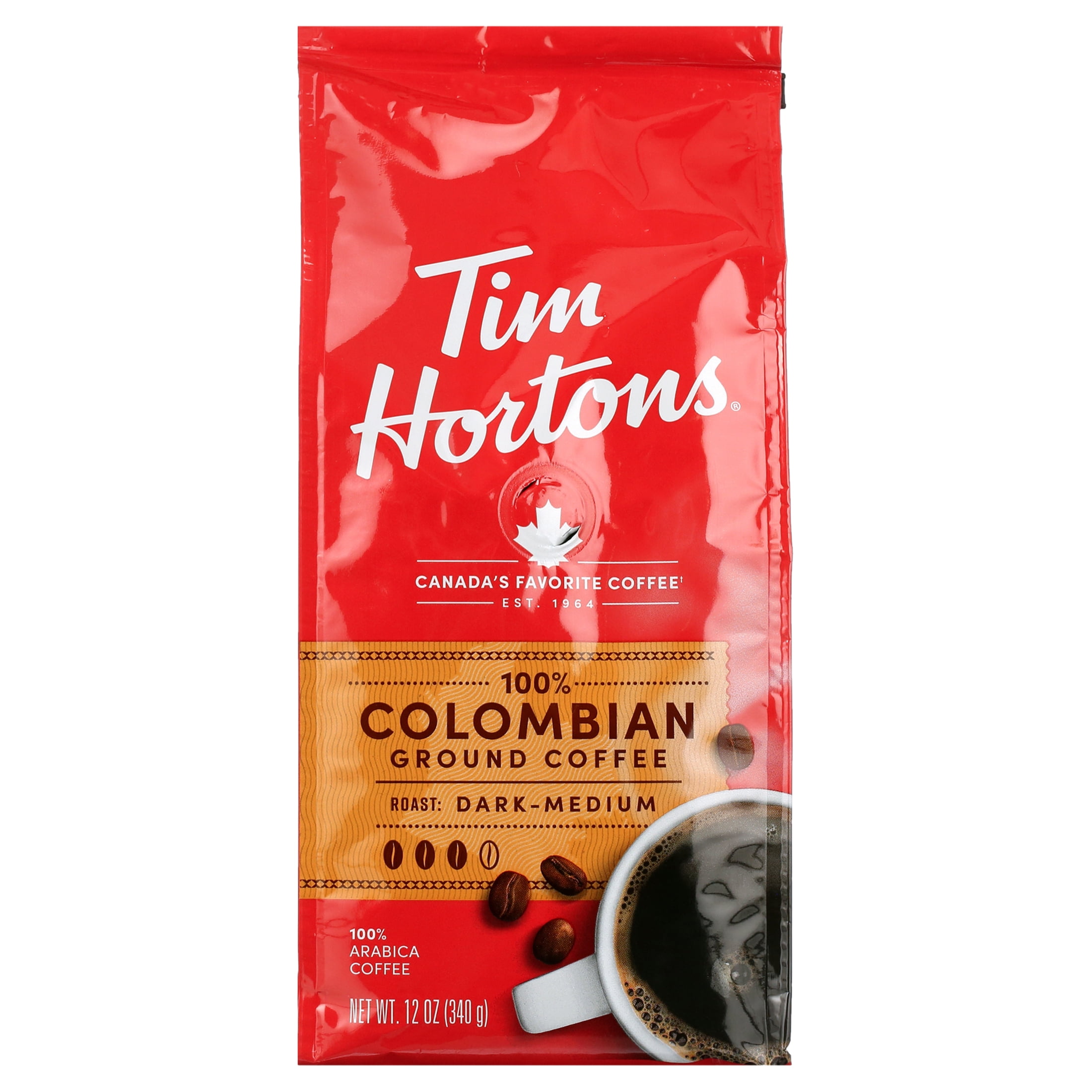 Tim Hortons, Ground Coffee, Colombian Roast 12 oz, Medium-Dark
