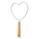 thumbnail image 1 of Ofertas únicas Mango de madera portátil en forma de corazón Espejo de maquillaje de tocador Espejo cosmético de mano Verde, 1 of 1