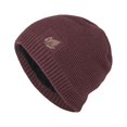 thumbnail image 2 of Idoravan Beanie Hats for Women Winter, Men's and Women's Striped Fashionable Windproof Knitted Plush Thick Pullover Hat Warm Ear Protection Knitted Hat Wine, 2 of 2