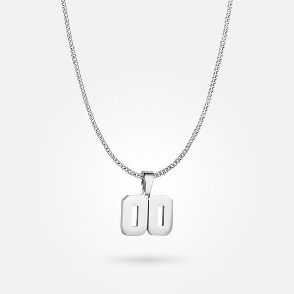 Custom Jersey Number Pendant With Chain Necklace