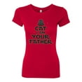 thumbnail image 3 of Cat I Am Your Father Cat Lover Womens Slim Fit Junior Tee, Red, Medium, 3 of 5