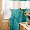 thumbnail image 3 of No Hook Shower Curtain, Teal Shower Curtains for Bathroom with See Through Top Window, Retro Oil Painting Modern Abstract Art Aesthetics Waterproof & Washable Bath Curtain Stall 48"x72", 3 of 9