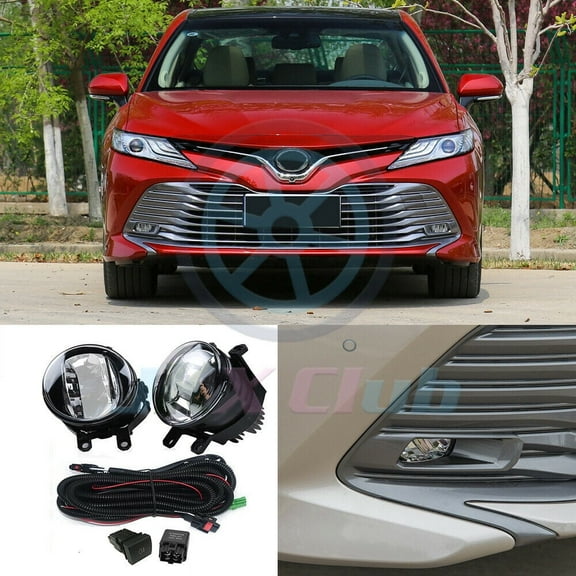 LED Fog Lights Driving Lamps Cable Swith Kit Assembly for Toyota Camry 2018-2024