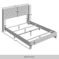 thumbnail image 7 of Castle Place Nailhead Trim Wingback Linen Upholstered Bed, Light Grey, Queen, 7 of 7