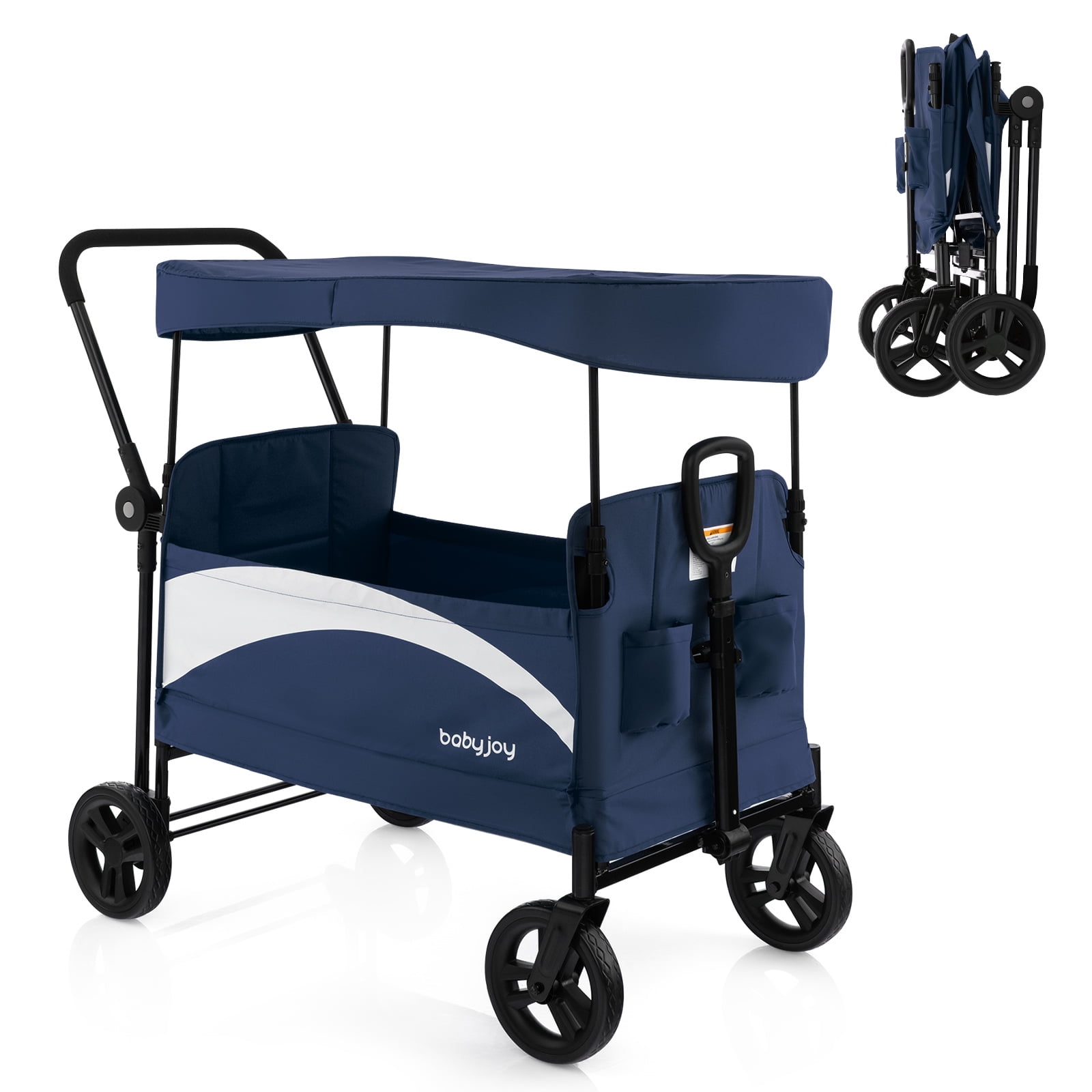 Infans 2Seat Stroller Wagon Folding Baby Stroller w/ Adjustable Canopy