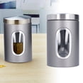 thumbnail image 2 of LYUMO Storage Jar,Stainless Steel Jar,3Pcs Storage Jar Stainless Steel Food Tea Nut Container with Window Durable and Large Capacity for Kitchen, 2 of 9