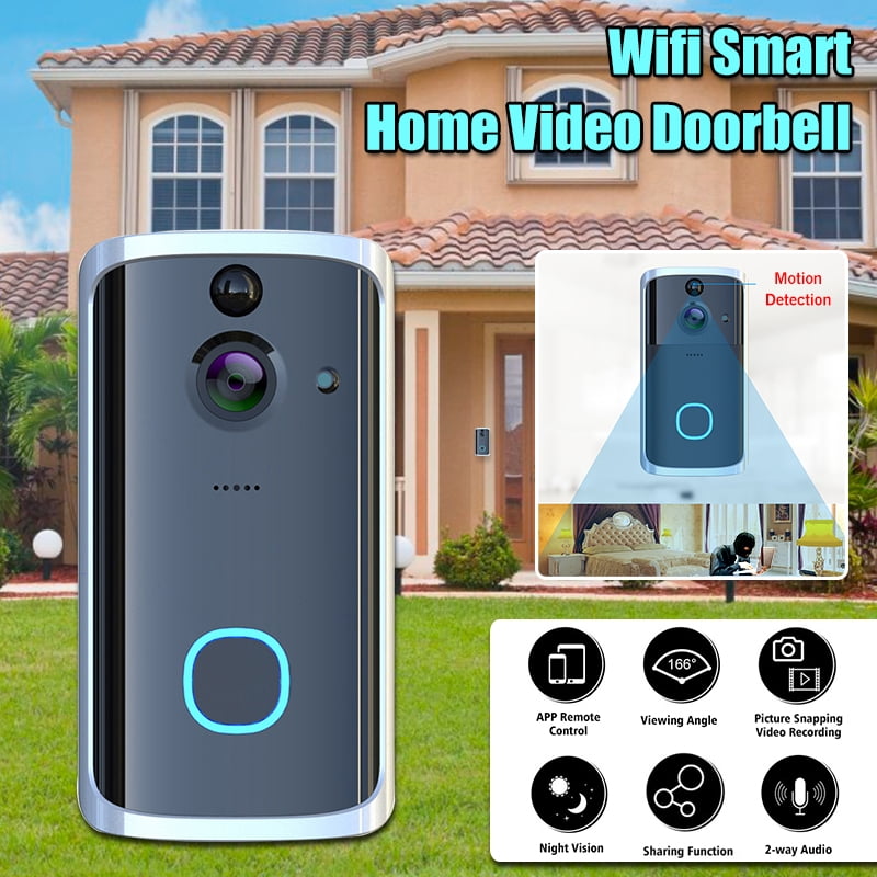 Wireless Doorbell Smart Video Camera WiFi Visual Door Bell Kit, with