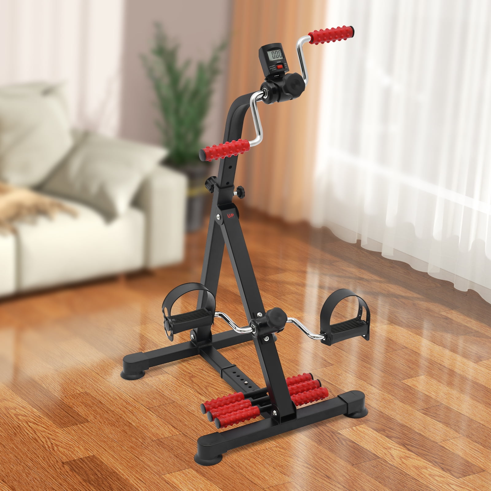 Adjustable Pedal Exerciser Bike with LCD Monitor – Arm & Leg Mini Exercise Machine for Home Rehab & Fitness, Compact & Portable, Quiet Resistance System