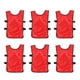 thumbnail image 1 of EeaseMX 6 chalecos de fútbol rojos para niños, transpirables, para entrenamiento de fútbol., 1 of 7