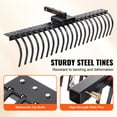 thumbnail image 3 of VEVOR Tow Behind Landscape Rake, 60" Tow Dethatcher with 21 Steel Coil Tines, Lawn Dethatcher Rake Attaches to 48" or 60" Toolbars and 3-point Suspension Systems, for Leaves, Pine Needles, and Grass, 3 of 9