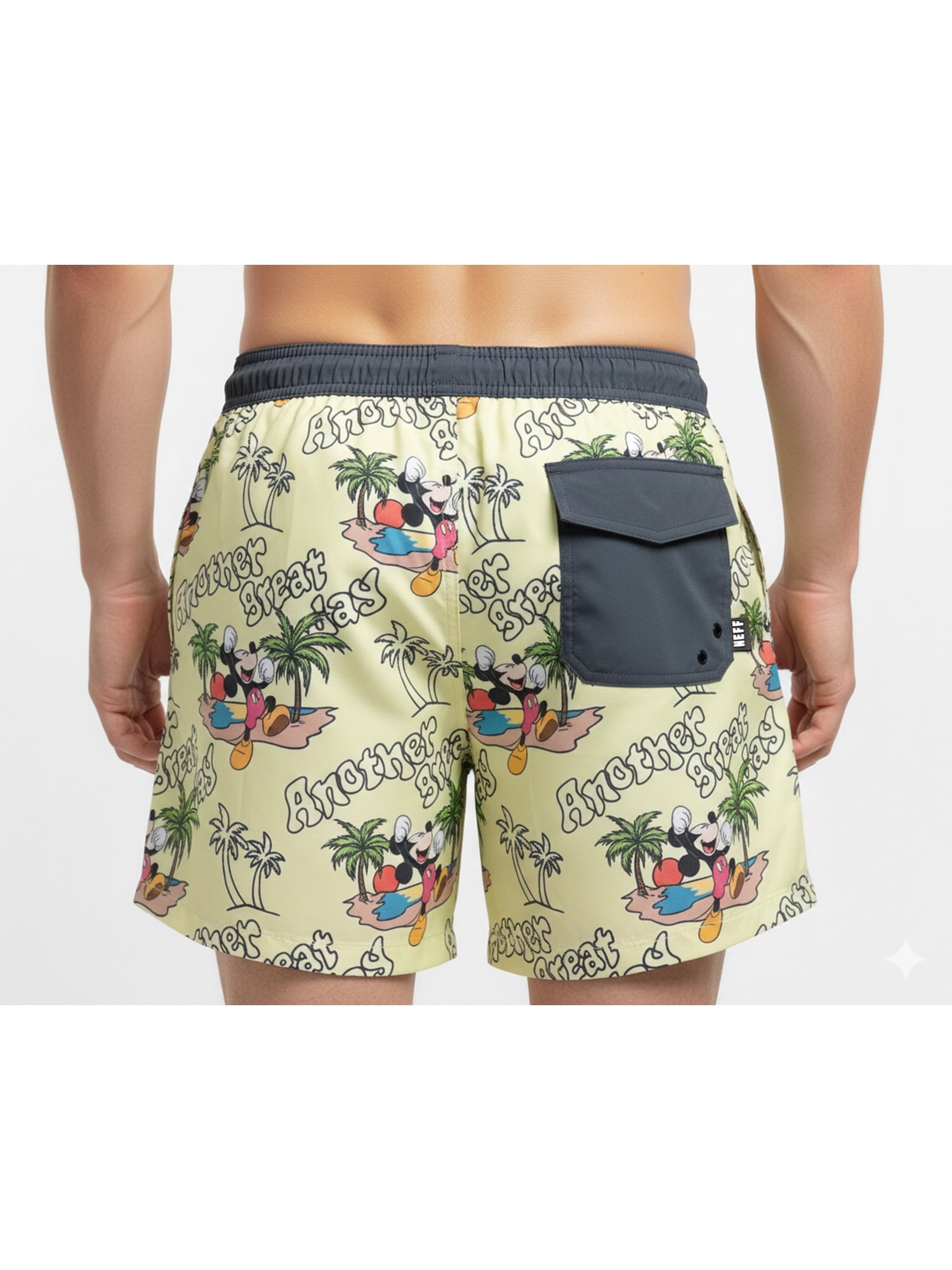 Neff Men's and Big Men's Mickey Mouse Print Swim Trunks, Sizes S-3XL