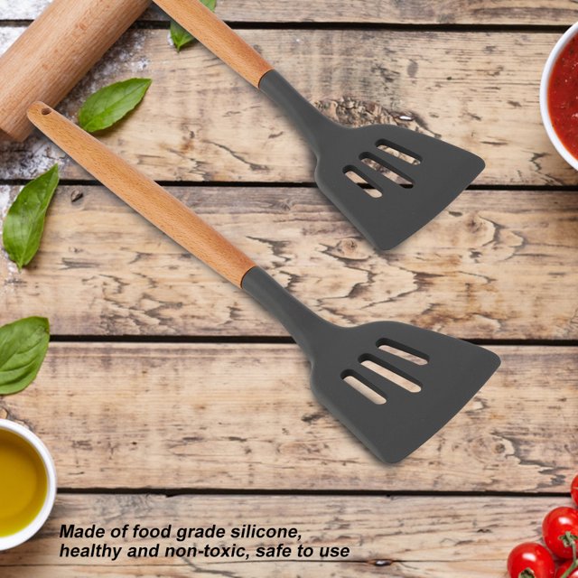 Utensilio de cocina utensilio de cocina utensilio de cocina de silicona Utensilio de cocina de silicona Utensilios de cocina para restaurante en casa con mango de madera Turner LYUMO Otros