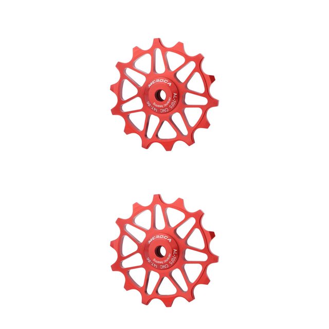 Sonducket Polea de cerámica para bicicleta de carretera negra/roja/dorada accesorio de desviador trasero rodillo de rueda profesional resistente al Rojo 14T 2piezas Sonducket CBP386390
