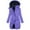 Purple, variant on Winter Coats for Women's Solid Color Long-sleeved Hooded Fashion Padded Jacket Yellow 2X