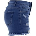 thumbnail image 6 of AXXD Clearance Shorts For Women,Summer Jeans With Holes In Tassels And Solid Stretch Denim Blue Trousers New Spring Fashion Fresh Trends & Styles Dark Blue 8, 6 of 8