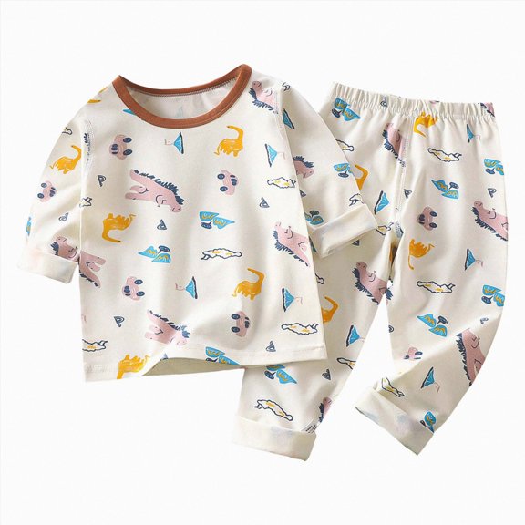 Baby Boys Girls Pajama Sets Toddler Long Sleeve Sleepwear Sets Rayon from Bamboo Pajamas Sets PJs 6-12 Months 12-24 Months 2t 3t 4t 5t 6t 7t 8t 9t Children(White,4-5 Years)