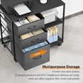 thumbnail image 2 of Ktaxon Rolling File Cabinet Under Desk Printer Stand with Shelves Adjustable, Mobile Lateral Filing Cabinet for Home Office, Fits Letter for Home Office, Black, 2 of 9