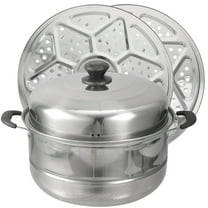 Stainless Steel Steam Pot Double Layered Steamer Stockpot Soup Pot Boiler Cookware Pot Sauce Pot Pan Set With Lid ( 30cm )