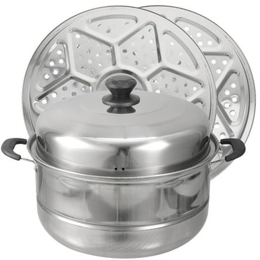 Stainless Steel Steam Pot Double Layered Steamer Stockpot Soup Pot Boiler Cookware Pot Sauce Pot Pan Set With Lid ( 30cm )