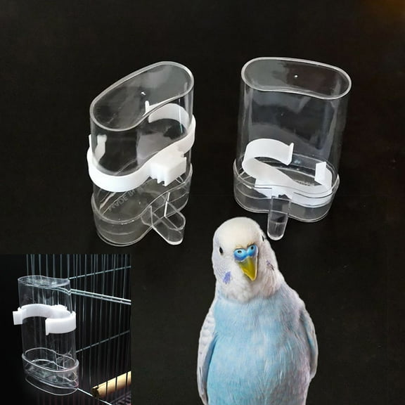 Meidiya Automatic 2-Cake Parakeet & Cockatiel Bird Feeder with 13.5cm x 7.3cm Capacity (2 Pack)
